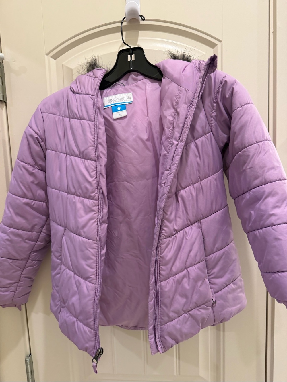 Columbia Girls' Light Purple Puffer Jacket with Hood